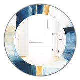 Designart 'Indigo Panel IV' Modern Mirror - Oval or Round Wall Mirror