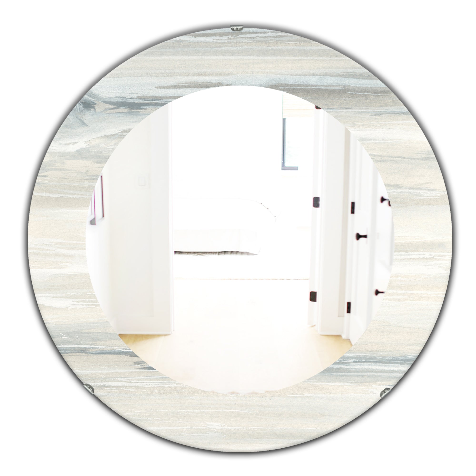 Designart 'Watercolor Colorfields I' Modern Mirror - Oval or Round Wall Mirror