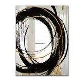 Designart 'Black & White 10' Glam Mirror - Oval or Round Wall Mirror