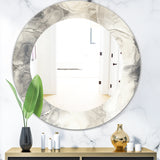 Designart 'Gray Circles I' Modern Mirror - Oval or Round Wall Mirror