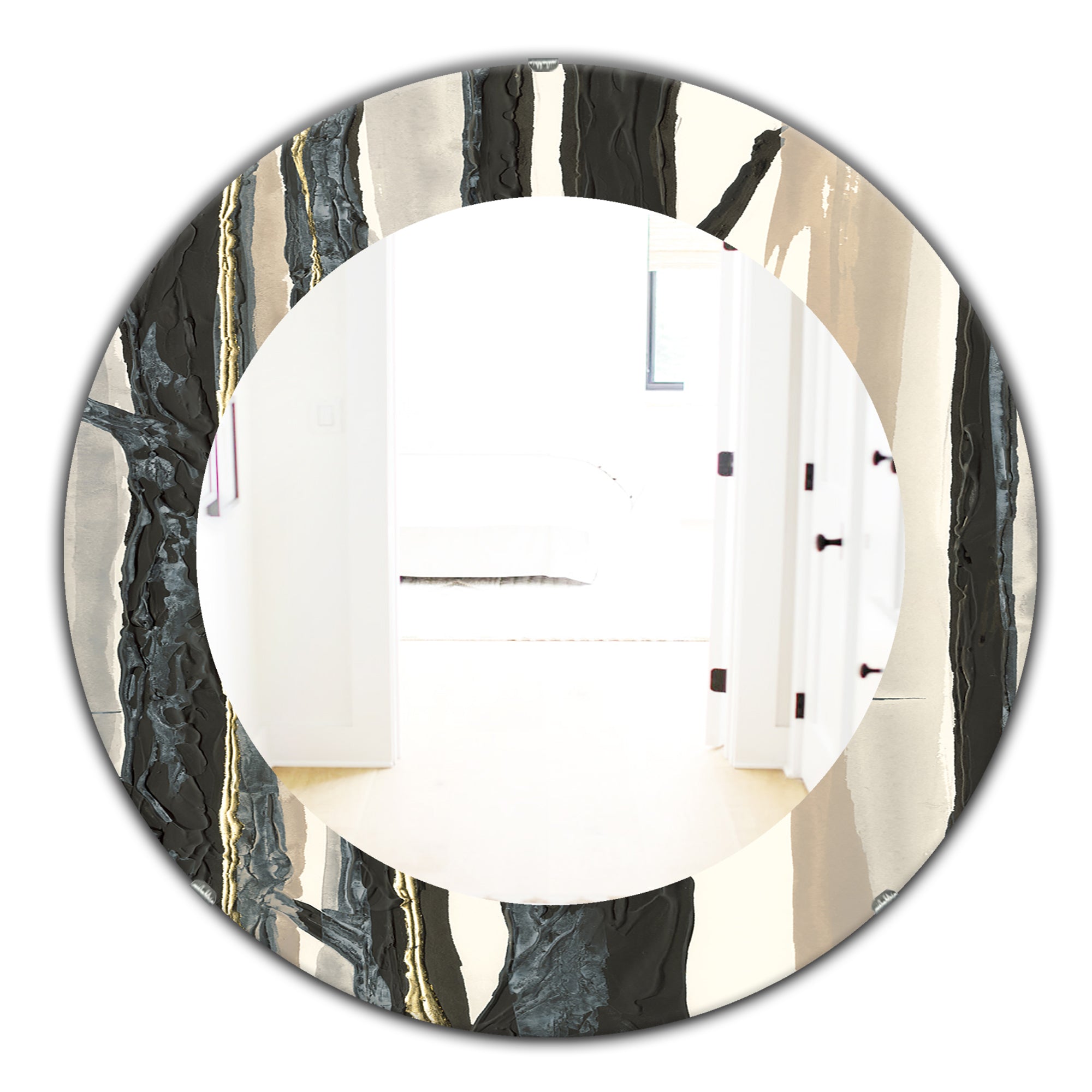 Designart 'Forest Silhouette II' Modern Mirror - Oval or Round Wall Mirror