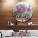 Bouquet of Pink Peonies' Ultra Glossy Floral Metal Circle Wall Art