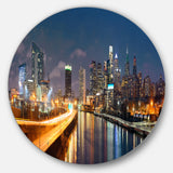 Philadelphia Skyline at Night' Ultra Glossy Cityscape Circle Wall Art