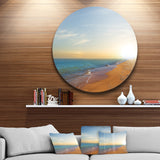 Quiet Evening Blue Beach' Large Seashore Metal Circle Wall Art