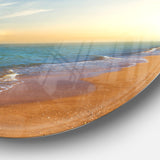 Quiet Evening Blue Beach' Large Seashore Metal Circle Wall Art