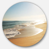 Wide Seashore with Crystal Waters' Beach Metal Circle Wall Art