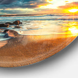 Beautiful Cloudscape over the Sea' Beach Metal Circle Wall Art