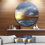 Incredible View of Typical Sunrise' Seascape Metal Circle Wall Art
