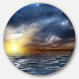 Incredible View of Typical Sunrise' Seascape Metal Circle Wall Art
