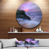 Slow Motion Waves on Winch Beach' Seashore Metal Circle Wall Art