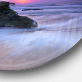 Slow Motion Waves on Winch Beach' Seashore Metal Circle Wall Art