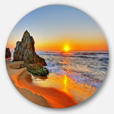 Beautiful Sunrise by Beach in Tathra' Seashore Metal Circle Wall Art