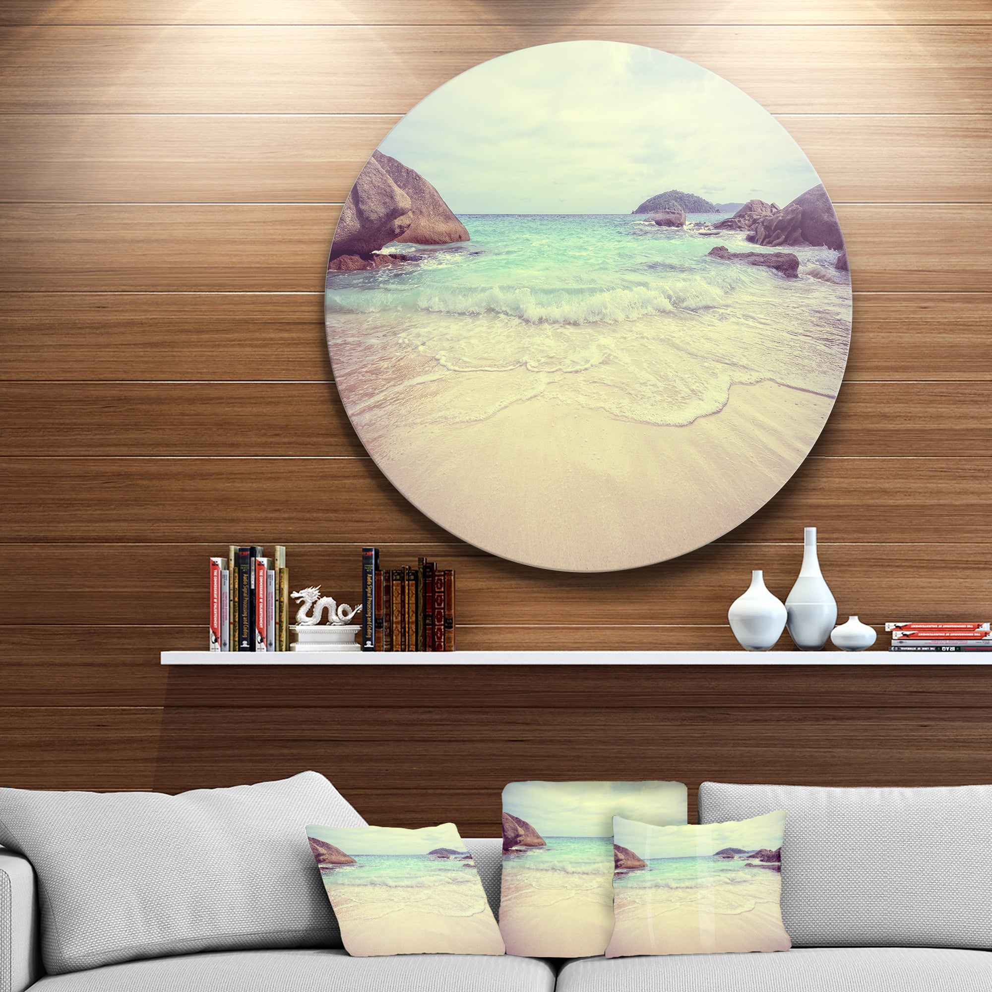 Vintage Style Seashore Thailand' Extra Large Seascape Metal Wall Decor