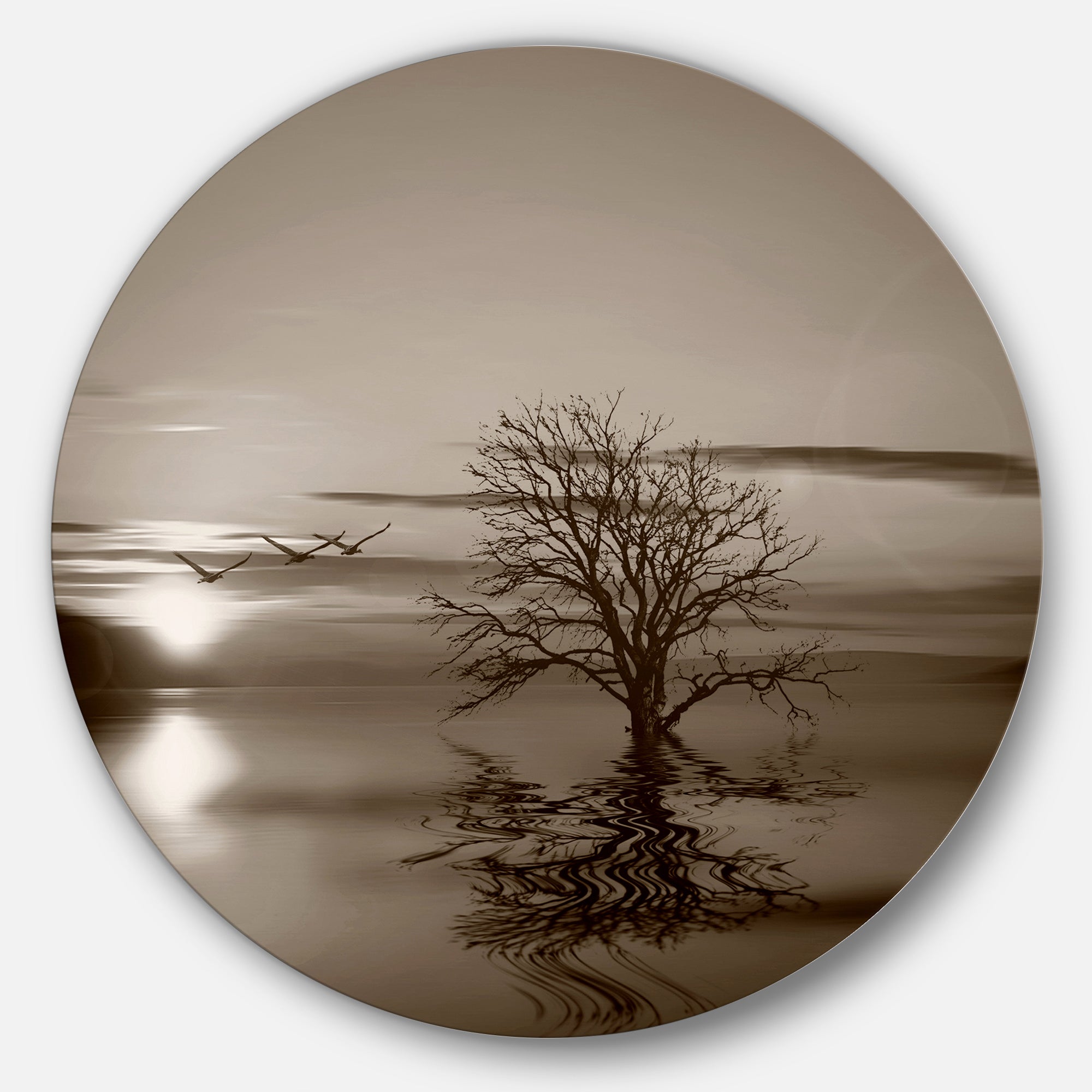 Flying Birds and Lonely Tree' Extra Large Wall Art Landscape