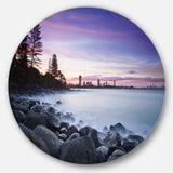 Rocky Burleigh Point in Blue' Extra Large Seascape Metal Wall Decor