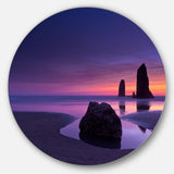 Purple Haystack Rock' Extra Large Seascape Metal Wall Decor