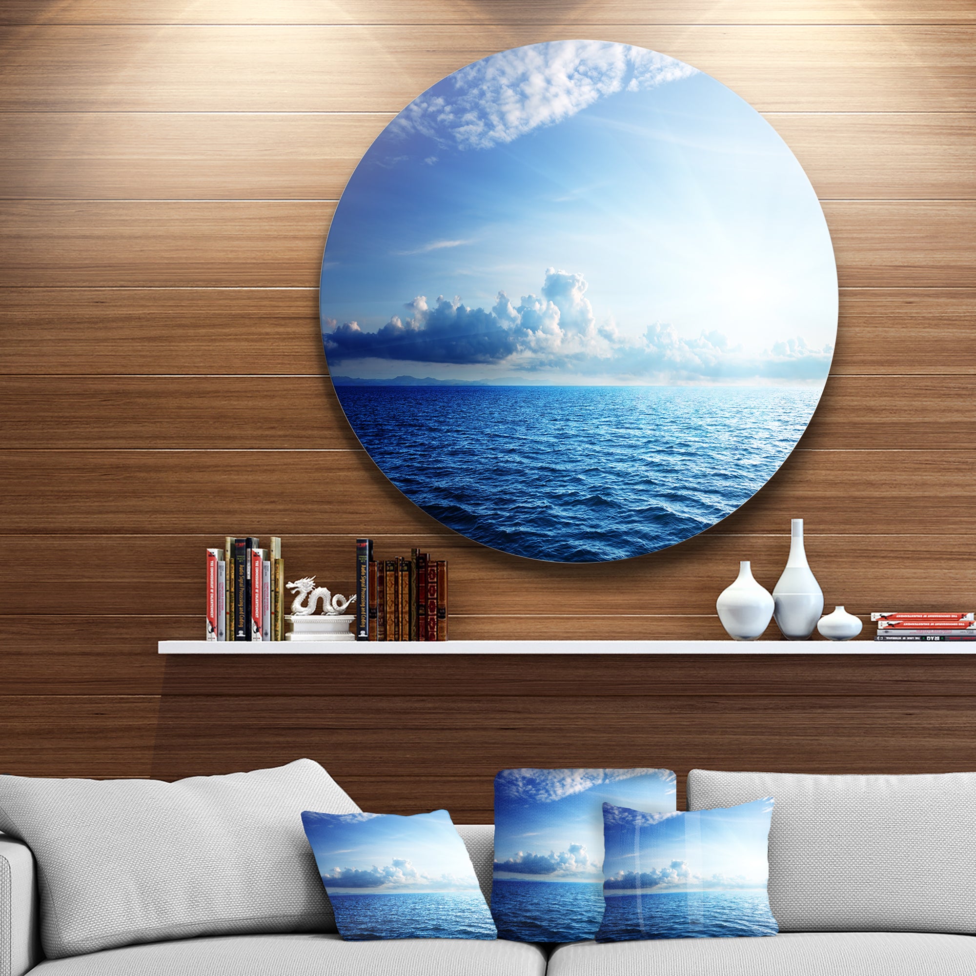 Blue Caribbean Sea and Perfect Blue Sky' Extra Large Seascape Metal Wall Decor