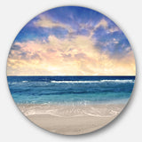 Clear Blue Sky and Ocean at Sunset' Extra Large Seascape Metal Wall Decor