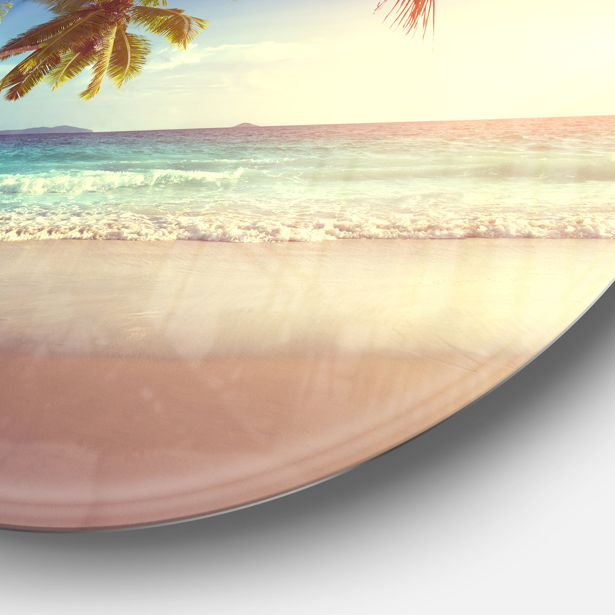 Typical Sunset on Seychelles Beach' Extra Large Seascape Metal Wall Decor