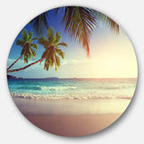 Typical Sunset on Seychelles Beach' Extra Large Seascape Metal Wall Decor