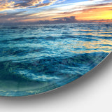 Exotic Tropical Beach at Sunset' Seashore Metal Circle Wall Art