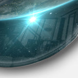 Sunrise in Earth from Space' Contemporary Landscape Metal Circle Wall Art