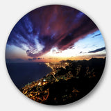 Barcelona Skyline Panorama' Cityscape Metal Circle Wall Art
