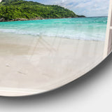 Open Window to Calm Seashore' Extra Large Seashore Metal Circle Wall Art