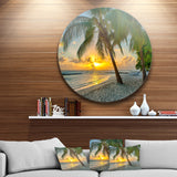 Beach in Caribbean Island of Barbados' Seascape Metal Artwork