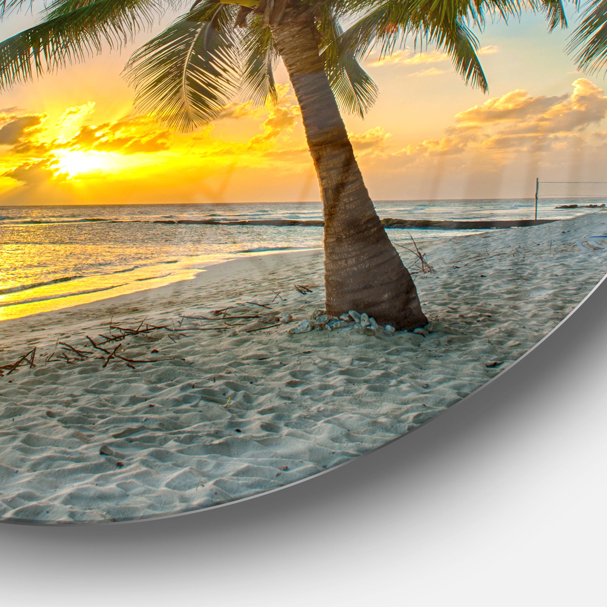 Beach in Caribbean Island of Barbados' Seascape Metal Artwork