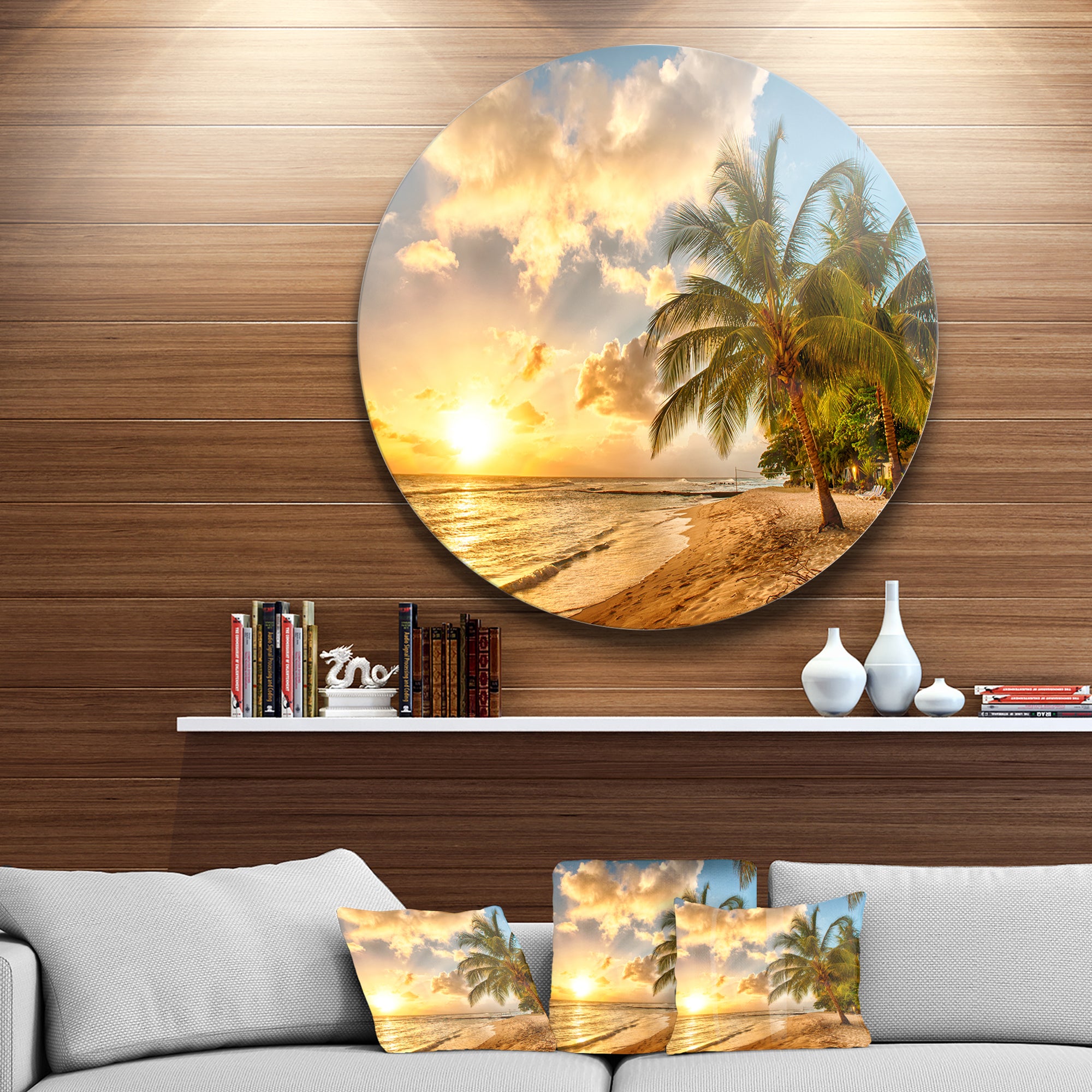 Gorgeous Beach of Island Barbados' Seascape Metal Artwork