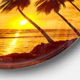 Beach Sunset in Island Barbados' Seascape Metal Artwork