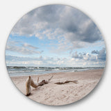 Large Piece of Wood on Beach' Seascape Metal Artwork