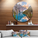 Moraine Lake in Banff Park Canada' Landscape Metal Circle Wall Art