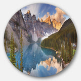 Moraine Lake in Banff Park Canada' Landscape Metal Circle Wall Art