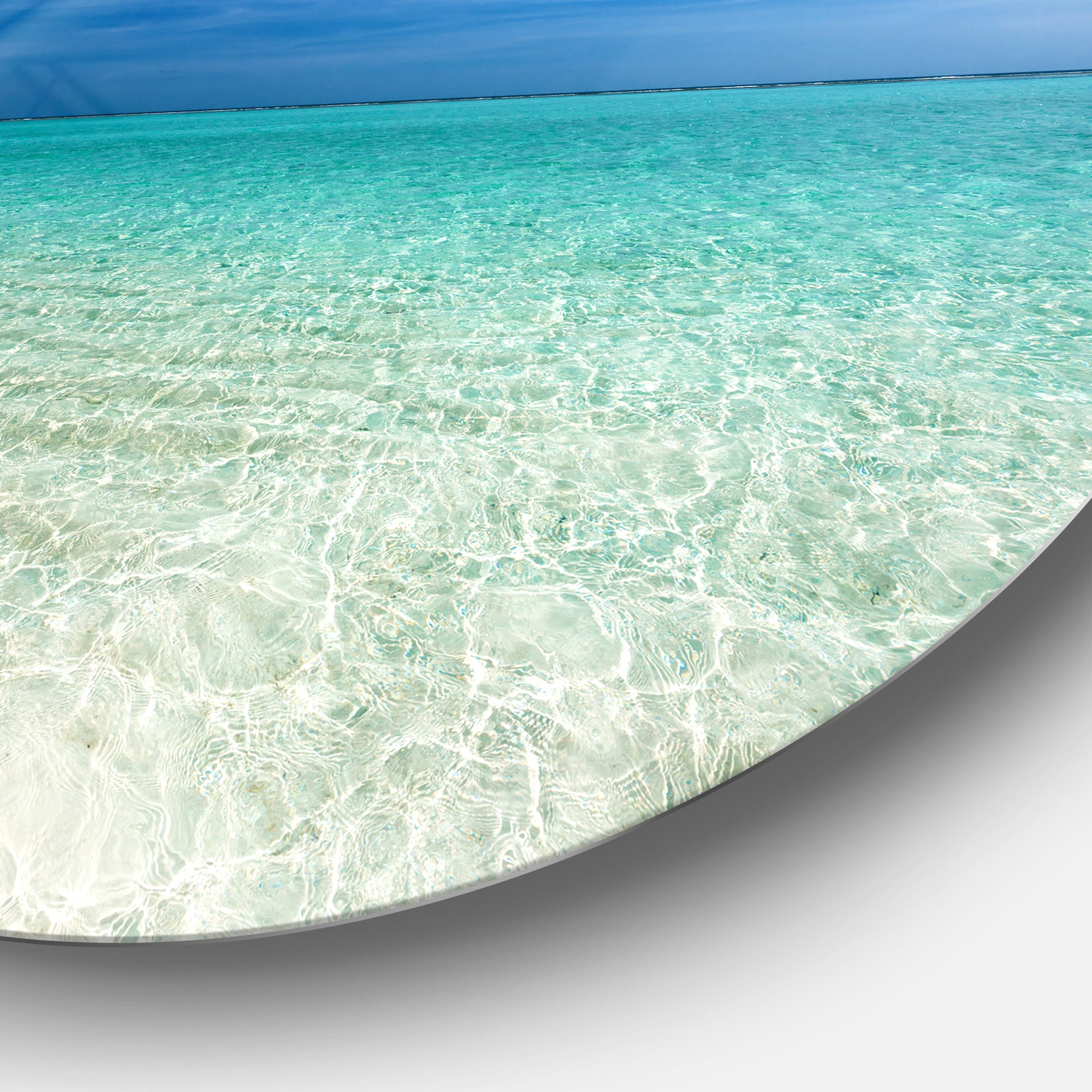 Turquoise Ocean Under Blue Sky' Seascape Metal Artwork