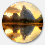 Vermillion Lake Sunrise in Banff Park' Landscape Metal Circle Wall Art