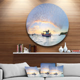 Fishing Boat at Phuket Sunrise Beach' Seascape Metal Artwork