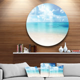 Sand of Beach in Blue Caribbean Sea' Seascape Metal Artwork