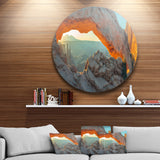 Mesa Arch Canyon lands Utah Park' Landscape Metal Circle Wall Art