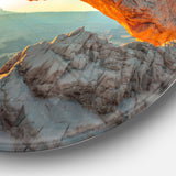 Mesa Arch Canyon lands Utah Park' Landscape Metal Circle Wall Art