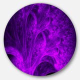 Bright Purple Magical Fractal Forest' Abstract Metal Circle Wall Art