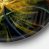 Symmetrical Fractal Flower in Gold' Floral Metal Circle Wall Art