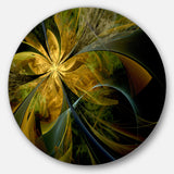 Symmetrical Fractal Flower in Gold' Floral Metal Circle Wall Art