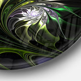 Multi Colored Green Stained Glass' Floral Metal Circle Wall Art