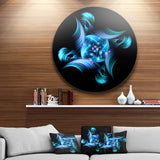 Multi Colored Blue Stained Glass' Floral Metal Circle Wall Art