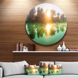 Beautiful Summer River At Sunset' Oversized Landscape Metal Circle Wall Art