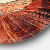 Vermillion Cliffs At Dawn View' Oversized Landscape Metal Circle Wall Art