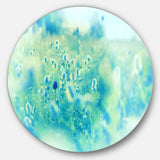 Light Blue Mountain Plain Flowers' Floral Oversized Circle Metal Artwork
