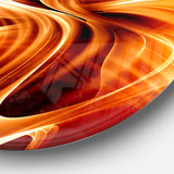 Orange Abstract Warm Fractal Design' Abstract Metal Circle Wall Art